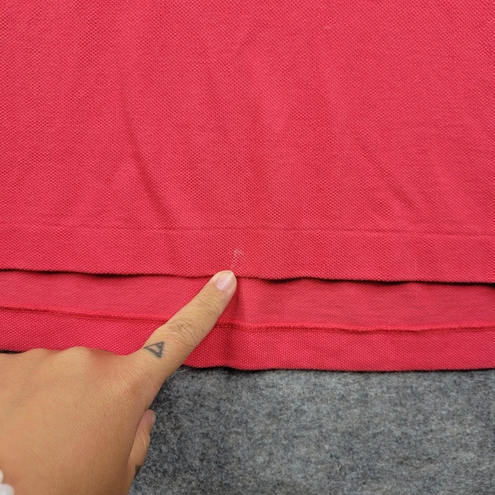 Polo Ralph Lauren Shirt Mens Medium Red Classic Fit Green Pony Short Sleeve Prep